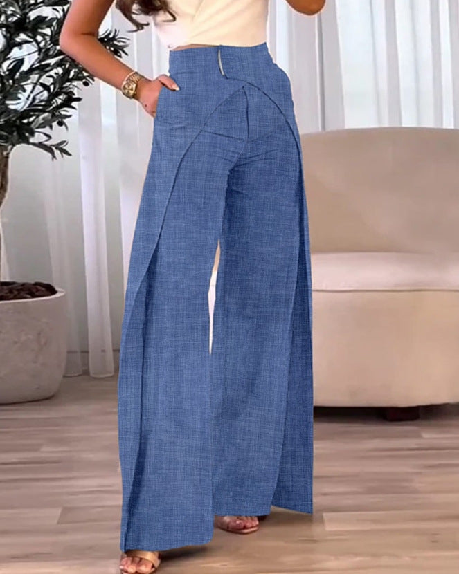 European And American Cross-design Casual Wide-leg Pants