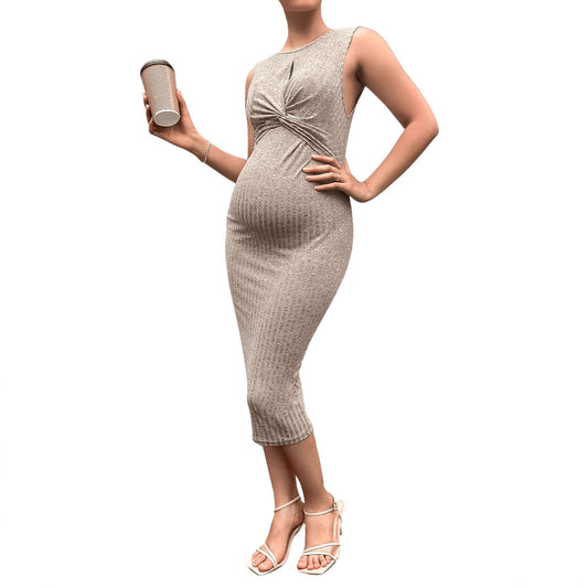 Women's Slim-fit Pregnant Women's Hollow Twist Front Sleeveless