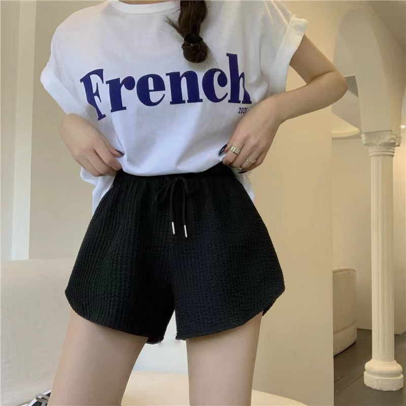 Waffle Casual All-Match Sports Shorts For Women